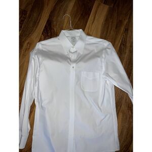 brooks brothers mens 15 1/2 - 2/3 white button down dressy long sleeve